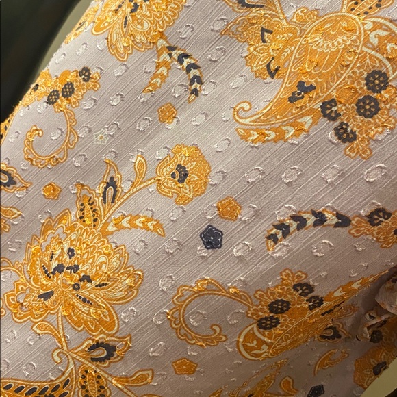 Elegant Purple and Orange Blouse with Ruffle Sleeves - Picture 10 of 12